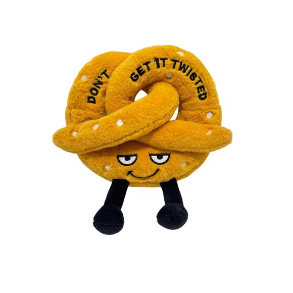 Punchkins Pretzel Plush "Don't Get It Twisted" 7" Wide Brown Stuffed Animal - Picture 2 of 3